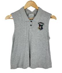 Harry Potter Hogwarts Gray Sleeveless Polo L