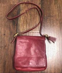 Coach  Legacy Flap Vintage Leather Red Crossbody Bag Purse Retro