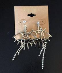 New Rachel Roy Evil Eye Crystal Dangling Earrings