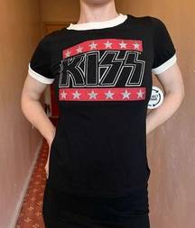 KISS Rock Band T Shirt Black Ringer 2016 NWT Project Karma Official 2016 rare M