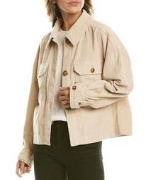 NEW AVEC LES FILLES CORDUROY CREAMY BEIGE OVERSIZED CROPPED JACKET M