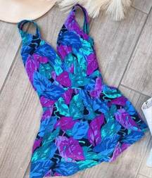 1980s  Leaf Prim Swimsuit