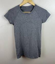 Lululemon  Swiftly Tech Short Sleeve Shirt 2.0 Size 6 Tetra Stripe Asphalt Grey