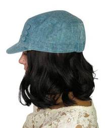 Toucan Collection Vintage Y2k Blue Chambray Denim Newsboy Cap Hat