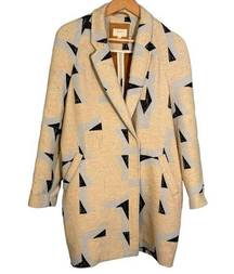 Billy Reid Women’s Cream Neutrals Geometric Print Pea Coat