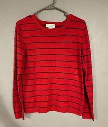 Covington Red And Black Striped Crew Neck Sweater Size Medium