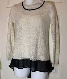 Signature Studio lace blouse‎ Small sm S shirt women 051201