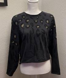 BLACK ANIMAL PRINT SWEATSHIRT