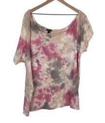 Torrid Tie-Dye Off-Shoulder Super Soft Short Sleeve Tee Womens Size 3 3X #A