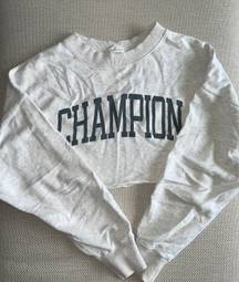 Champion Cropped White Pullover