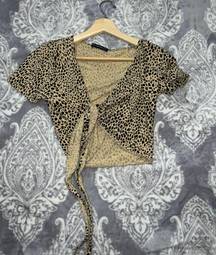 Brandy Melville cheetah rae wrap top