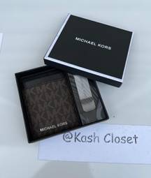 Michael Kors Logo Card Case with Bill Clip