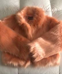 Coral Faux Fur Jacket