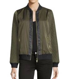 MICHAEL Michael Kors Olive Green Quilted Bomber Jacket