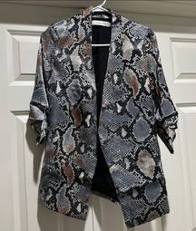 Women’s XS Bishop & Young Snake Print Blazer w/ Shoulder Pads