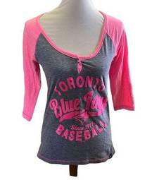 5th & Ocean Toronto Blue Jays Women’s Scoop Neck Fitted T-Shirt Size Small