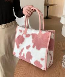 Pink Fuzzy Cow Bag Medium Size