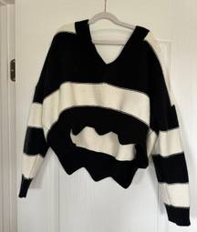 Off The Shoulder Striped Sweater