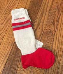 Vintage Salomon Wool Blend Socks White Red women’s 7-9