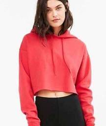 Urban Outfitters Out From Under  UO Cropped Hoodie Sweatshirt Womens Size L‎ Fleece Red