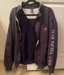 Nautica Navy Blue Zip-Up Vintage