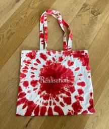 Realisation Par Tote Bag in Red & White Tie Dye