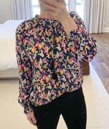 SALONI Emile Silk Floral Top