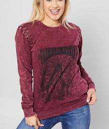 NEW AFFLICTION HISTORIC IRON BURGUNDY SWEATSHIRT M