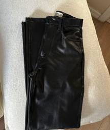 Straight Leg Leather Pants