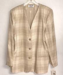 Collarless Twill Blazer NWT