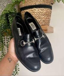 Vintage Y2K Franco Fortini Grunge Black Loafers Platforms SZ 8 Early 2000s