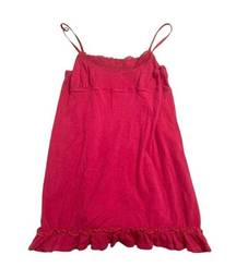 Vintage Y2k Red Ruffled Lace Tank Top