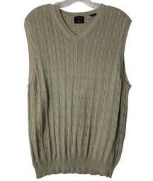 Women's IZOD Golf Sweater Vest Light Olive Green 100% Mercerized Cotton Size S