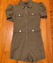 Haute Monde Olive Green Romper Like New