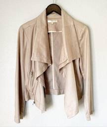 Lavender BROWN Faux Suede Moto Jacket M