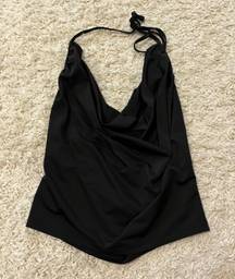 Forever 21 Black Open Back Halter Top Size Large