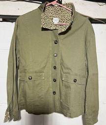 Large olive leopard jacket Peyton Jensen