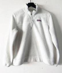 Vineyard Vines  Women's White Sherpa Fleece Quarter-Zip Pullover