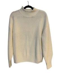 Chunky Cable Knit Women's Cozy Turtle Neck Sweater Cream Small NWOT