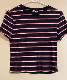 H&M Women’s Striped Red, White, And Navy Shirt