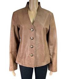 Vintage Womens Leather Jacket Western Brown Country Clothing Company Medium