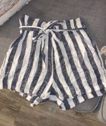 Paperbag Pinstripe Shorts