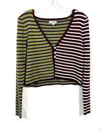 Urban Outfitters L.A. Hearts  Colorblock Striped Boxy Fit Cropped Cardigan Medium