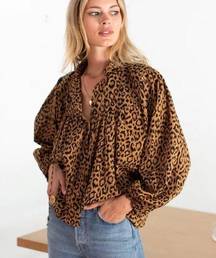 Emerson Fry EMMALINE BLOUSE LEOPARD ORGANIC Neck Tie