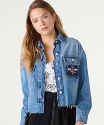 NWT KARL LAGERFELD DENIM BOXY SHIRT Denim JACKET SMALL