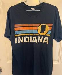 State Graphic T-shirt Indiana vintage look size large