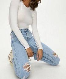 Levi’s  Wedgie Icon Fit Ripped High Waist Straight Leg Jeans Luxor Found Out 28