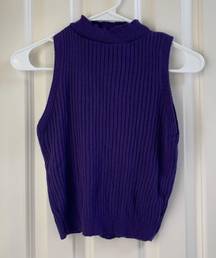 Purple Sleeveless Turtleneck