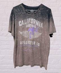 Hollister California customs  distressed graphic shirt sz small oversized