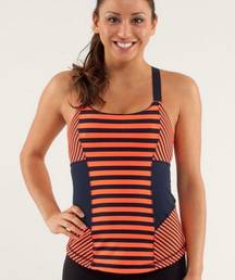 Lululemon Work it Out Tank Sea Stripe/Classic Stripe Light Flare Inkwell Yoga 6